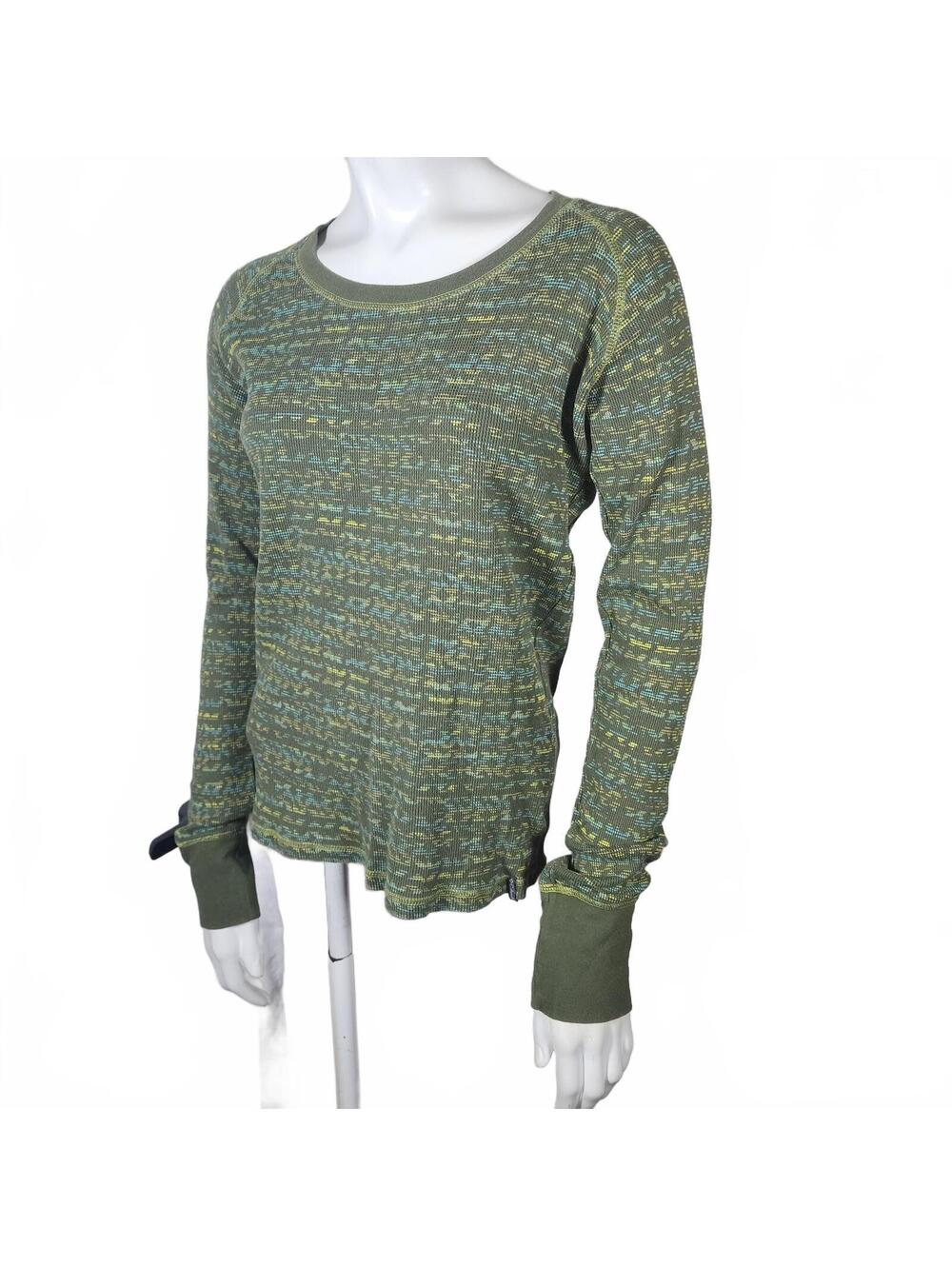 Columbia Women's Long Sleeve Thermal Shirt Medium Green Patterned - Picture 2 of 6